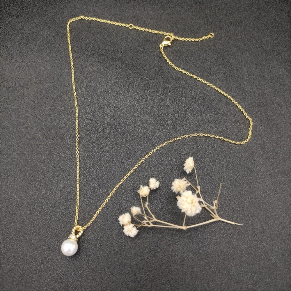 David Yurman Gold Tone Single Pearl Pendant Necklace Women’s Designer Jewelry